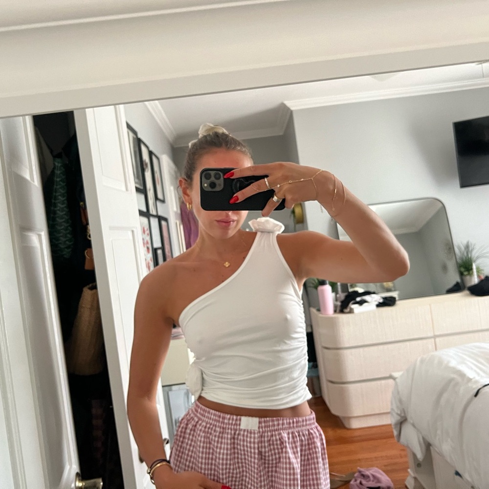 Off the shoulder flower top